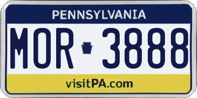 PA license plate MOR3888