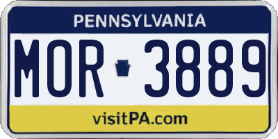 PA license plate MOR3889