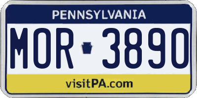 PA license plate MOR3890