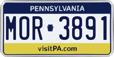 PA license plate MOR3891