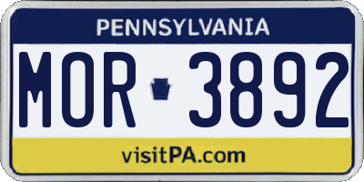 PA license plate MOR3892