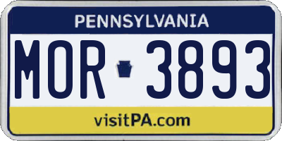 PA license plate MOR3893