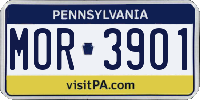 PA license plate MOR3901