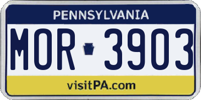 PA license plate MOR3903