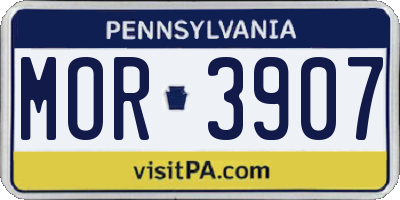 PA license plate MOR3907