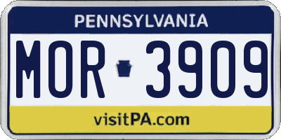 PA license plate MOR3909