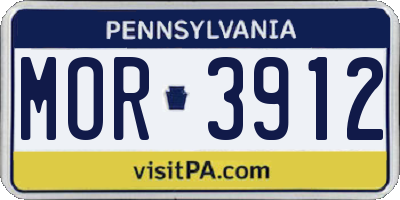PA license plate MOR3912