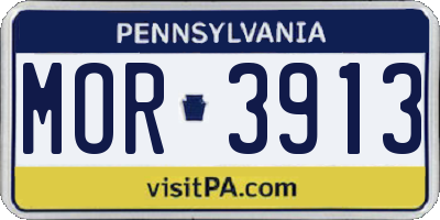 PA license plate MOR3913