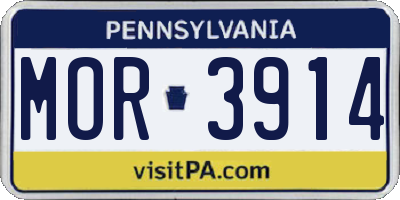 PA license plate MOR3914