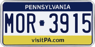PA license plate MOR3915