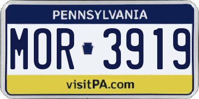 PA license plate MOR3919
