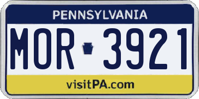 PA license plate MOR3921