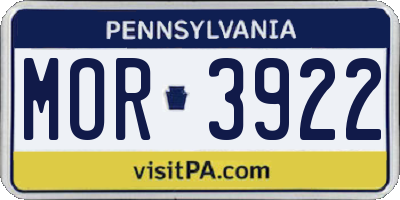 PA license plate MOR3922