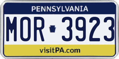 PA license plate MOR3923