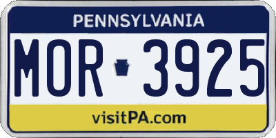 PA license plate MOR3925