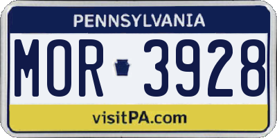 PA license plate MOR3928
