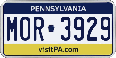 PA license plate MOR3929