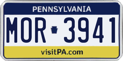 PA license plate MOR3941