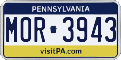 PA license plate MOR3943
