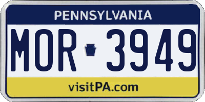 PA license plate MOR3949