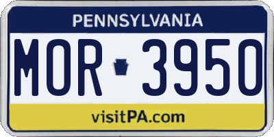 PA license plate MOR3950