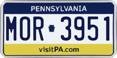 PA license plate MOR3951