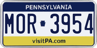 PA license plate MOR3954
