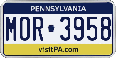PA license plate MOR3958