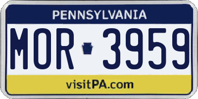 PA license plate MOR3959