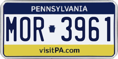 PA license plate MOR3961