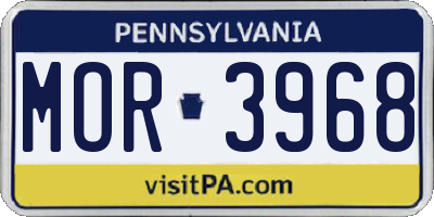 PA license plate MOR3968
