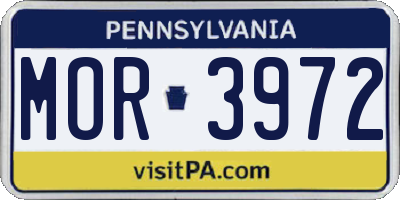 PA license plate MOR3972