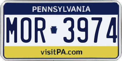 PA license plate MOR3974