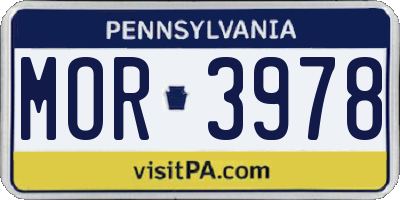 PA license plate MOR3978