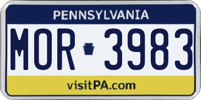 PA license plate MOR3983