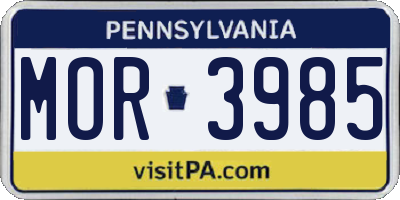 PA license plate MOR3985