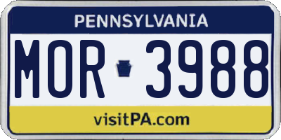 PA license plate MOR3988