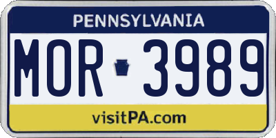 PA license plate MOR3989