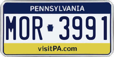 PA license plate MOR3991