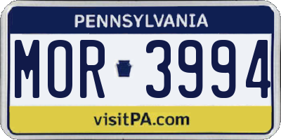 PA license plate MOR3994