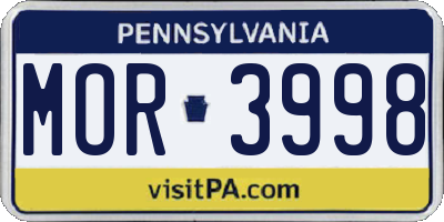 PA license plate MOR3998