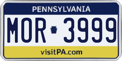 PA license plate MOR3999