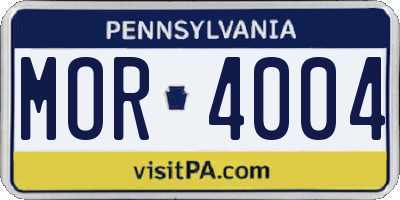 PA license plate MOR4004