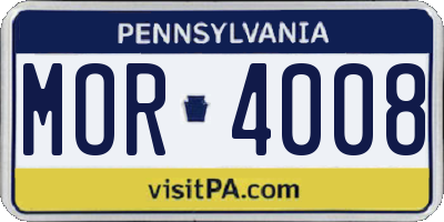 PA license plate MOR4008
