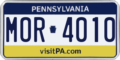 PA license plate MOR4010