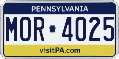 PA license plate MOR4025
