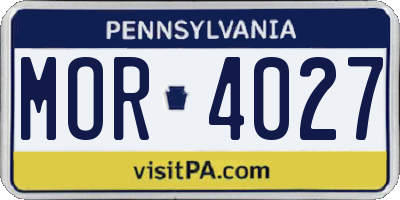 PA license plate MOR4027