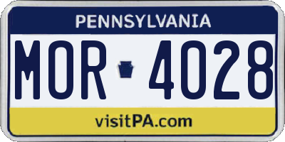 PA license plate MOR4028
