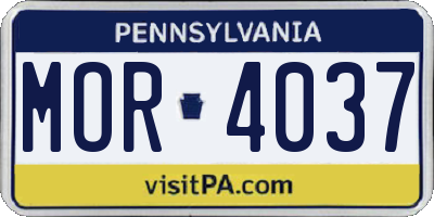 PA license plate MOR4037