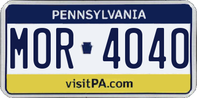 PA license plate MOR4040